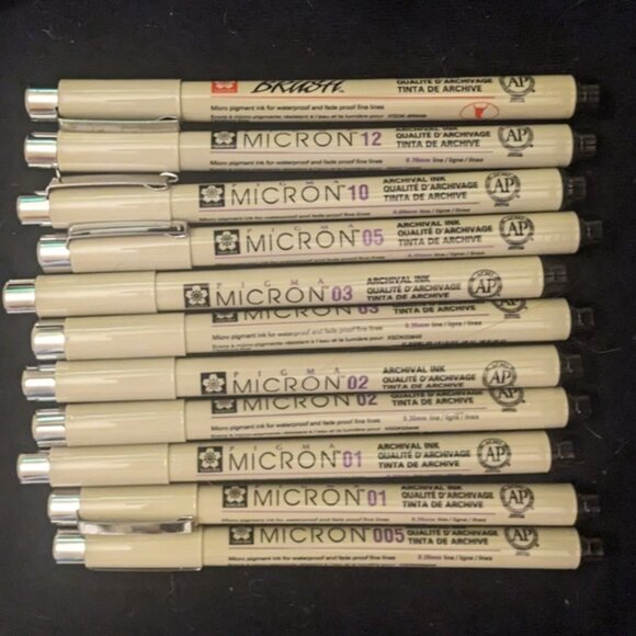 Illustrating Ink Pen Lot; Micron Archival Ink, POSCA Portrait Markers & More - Picture 7 of 10
